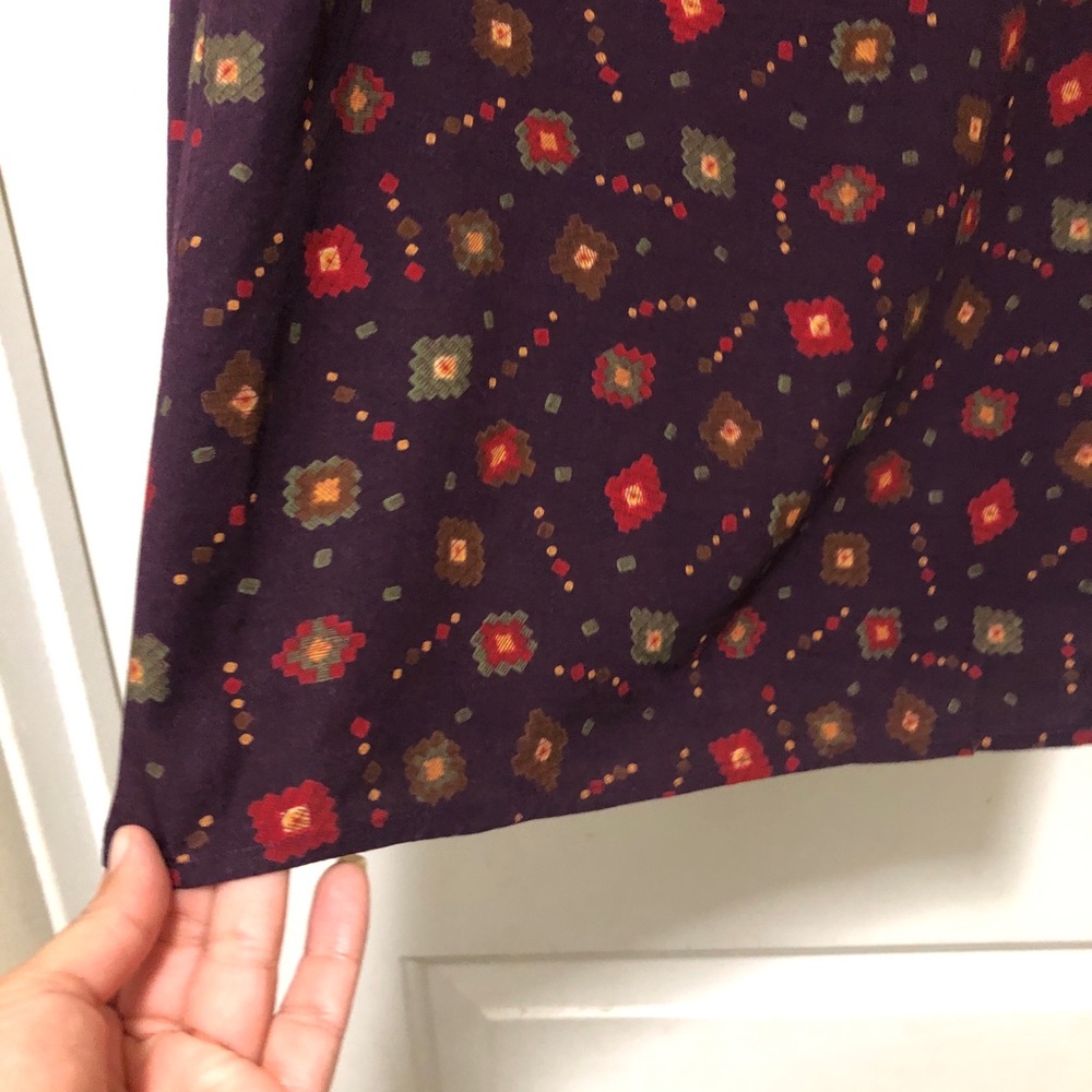Floral Tie-Waist Maxi Skirt in Plum size M - Picture 3 of 8